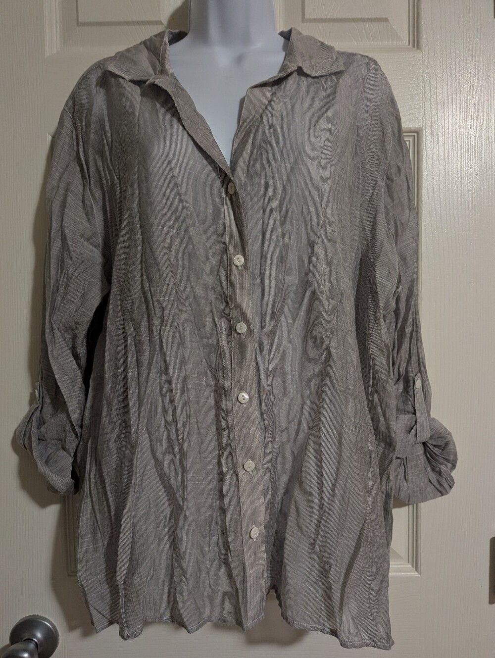 NWT Chico's 4 Sheer Delight Cameron II Top Long Sleeve Black